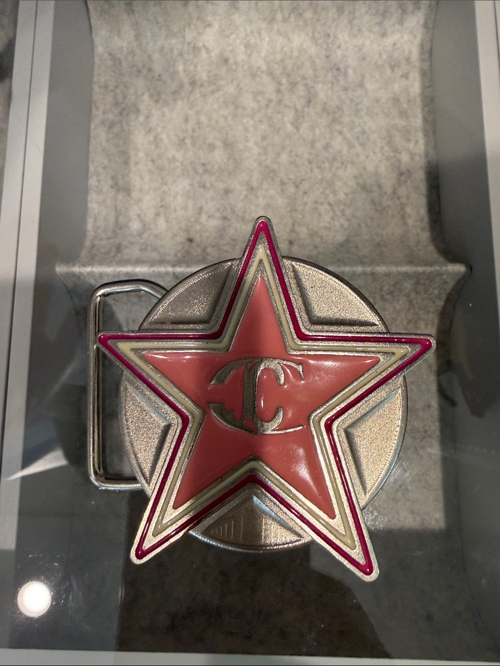 Just Cavalli Pink Star Logo Belt Buckle